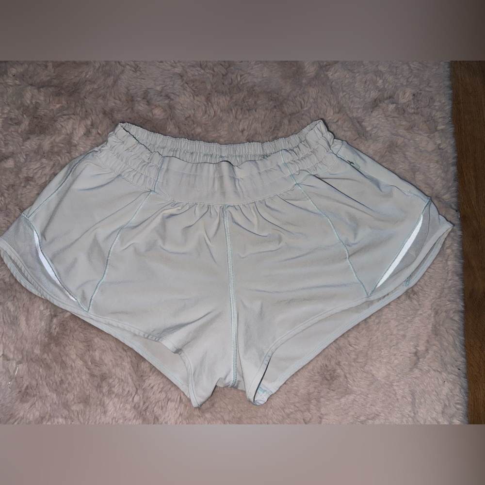 light blue lululemon 2.5 LR hotty hot shorts